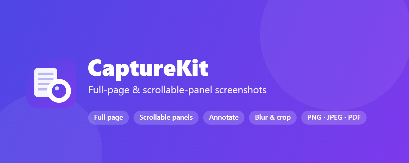 CaptureKit editor with a captured web page and annotation tools