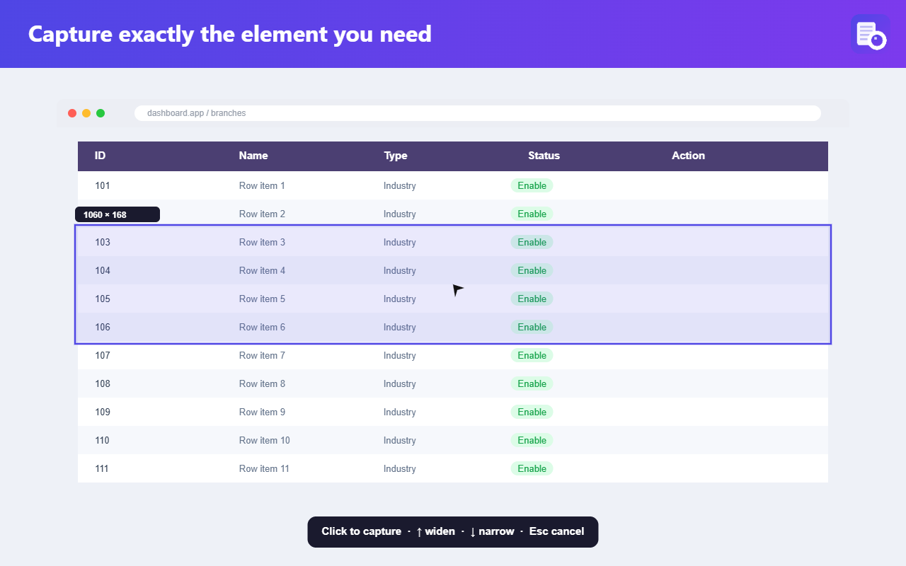 Element picker in action